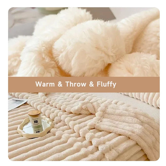 Soft Striped Bed Throw Blanket