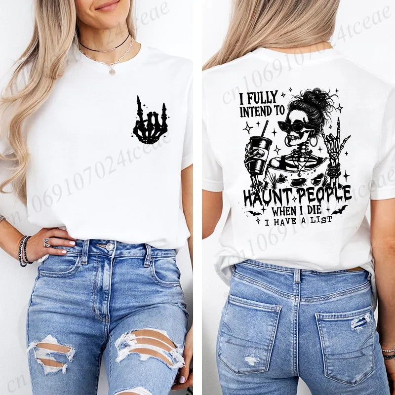 Funny Skeleton Halloween Graphic TShirt
