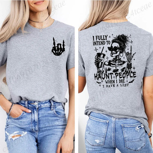 Funny Skeleton Halloween Graphic TShirt