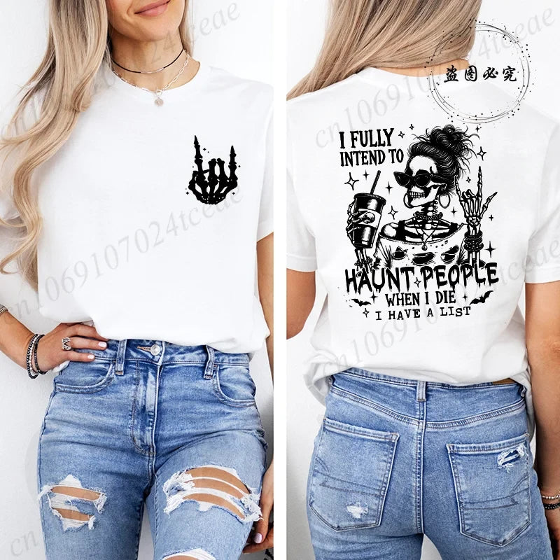 Funny Skeleton Halloween Graphic TShirt