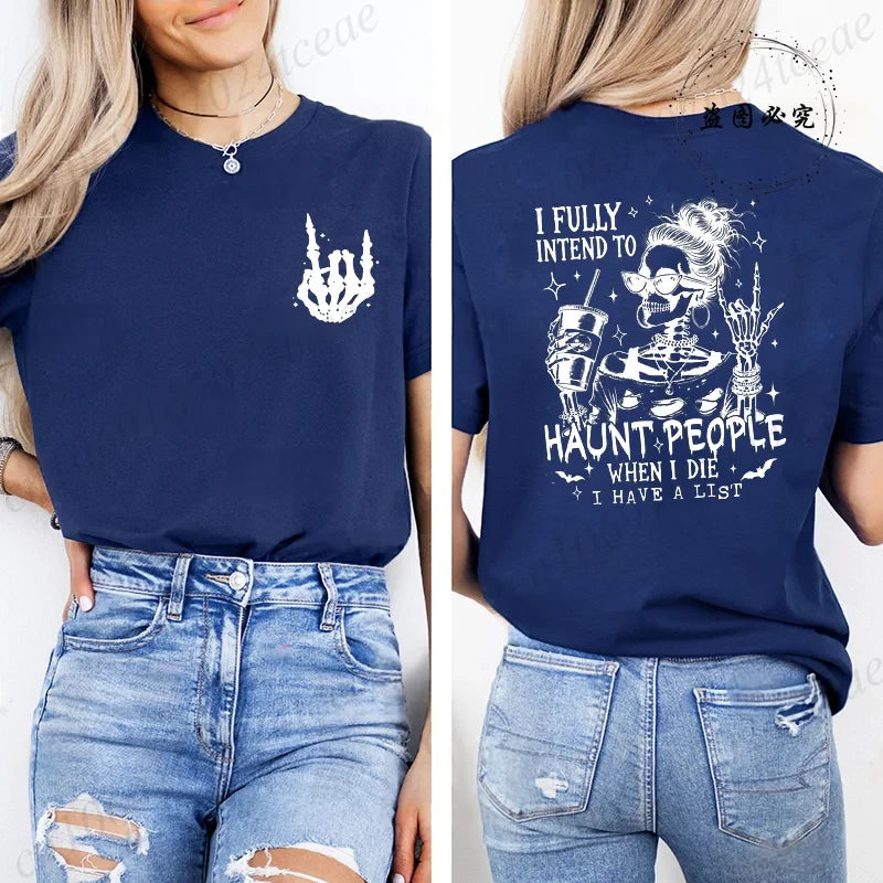 Funny Skeleton Halloween Graphic TShirt