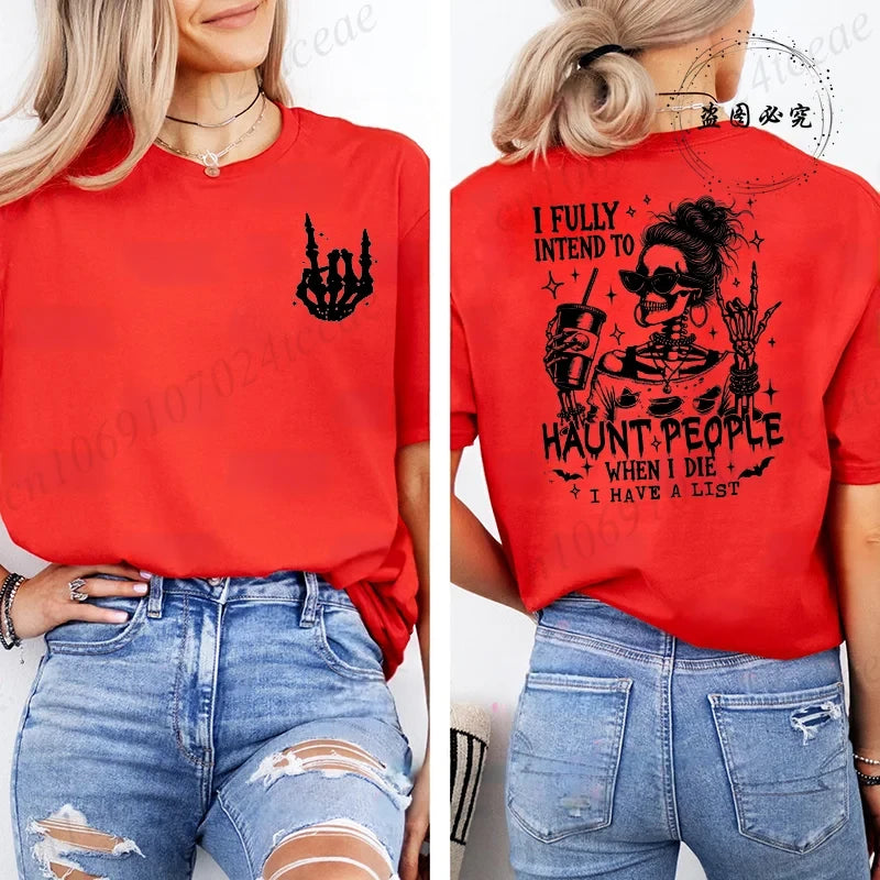 Funny Skeleton Halloween Graphic TShirt