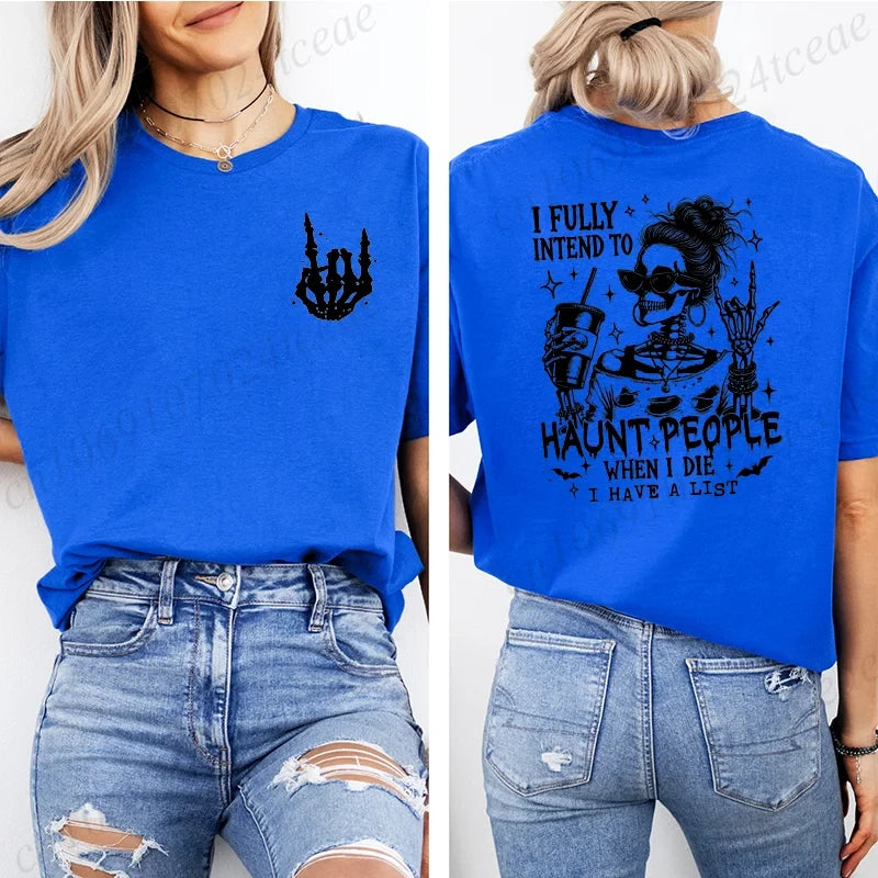 Funny Skeleton Halloween Graphic TShirt