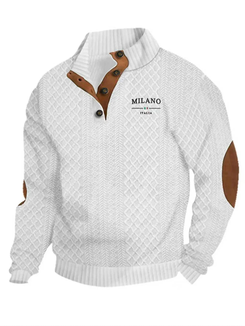Letter Print Henley Sweater