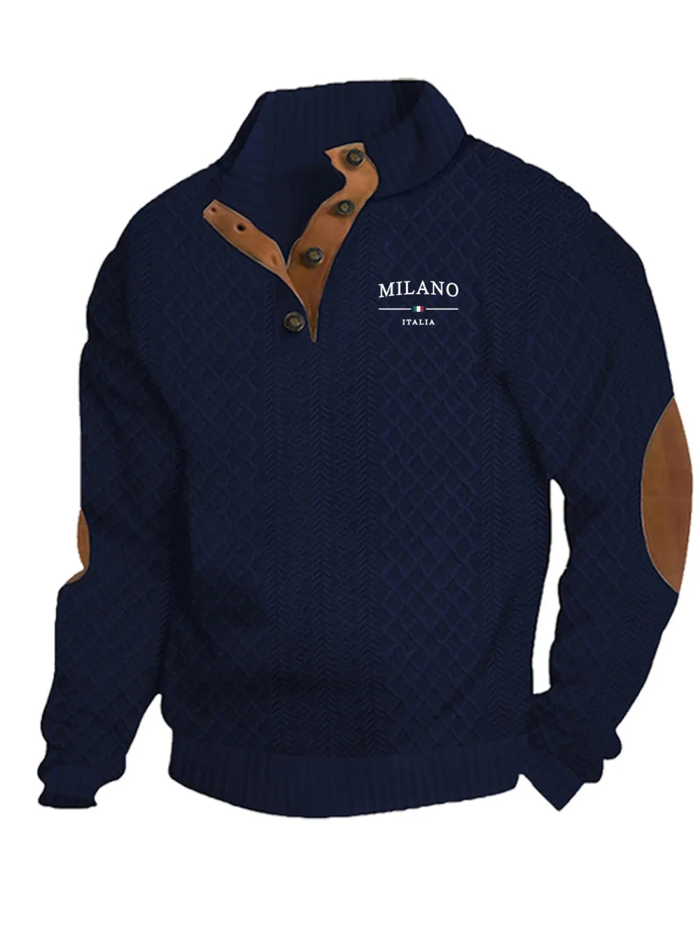 Letter Print Henley Sweater